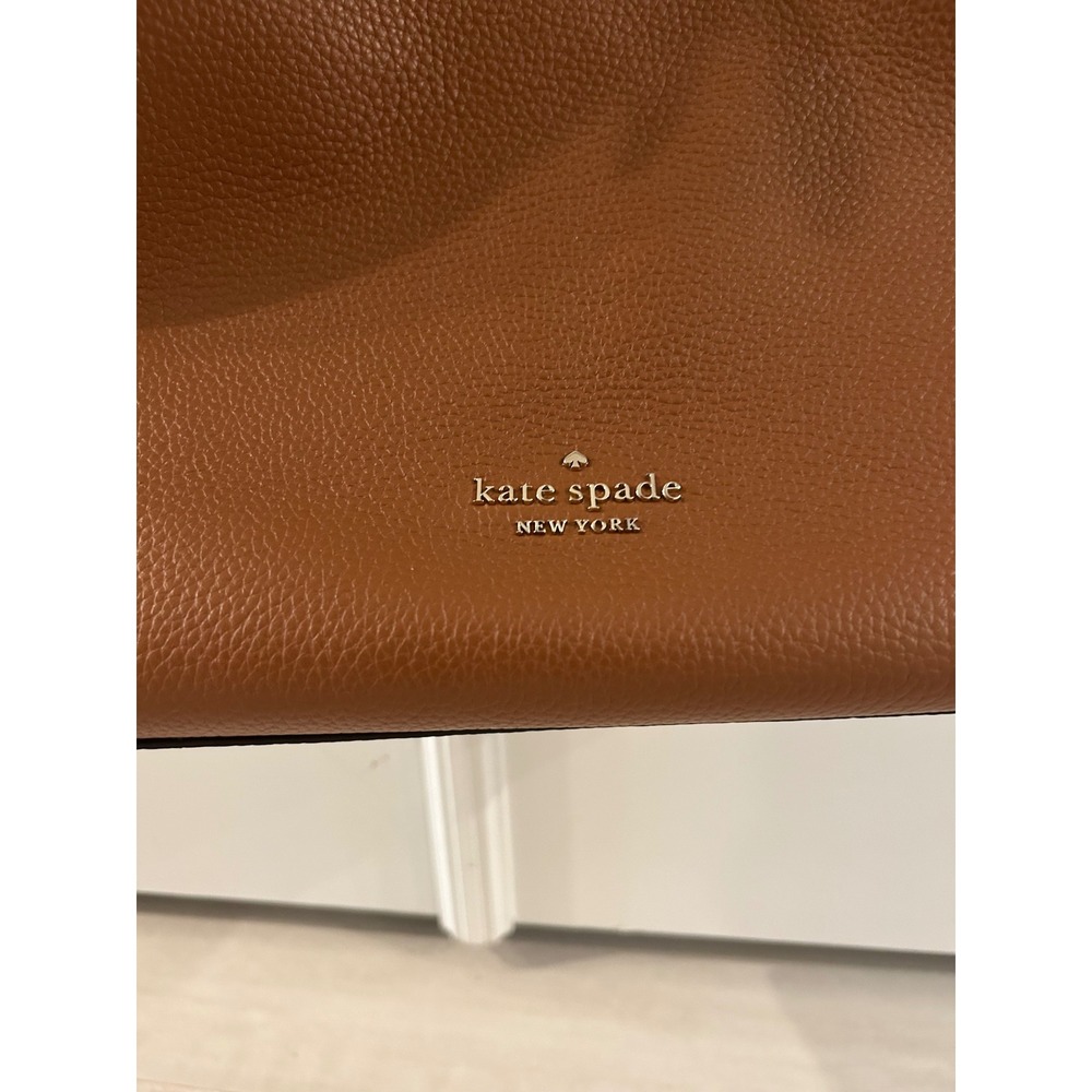 Kate Spade New York Pebbled Leather Hobo Bag Brown Crossbody Shoulder Bag - Picture 2 of 7
